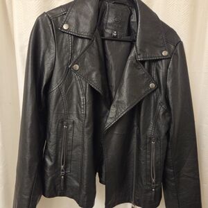 Max Studio Black Faux Leather Jacket Size M